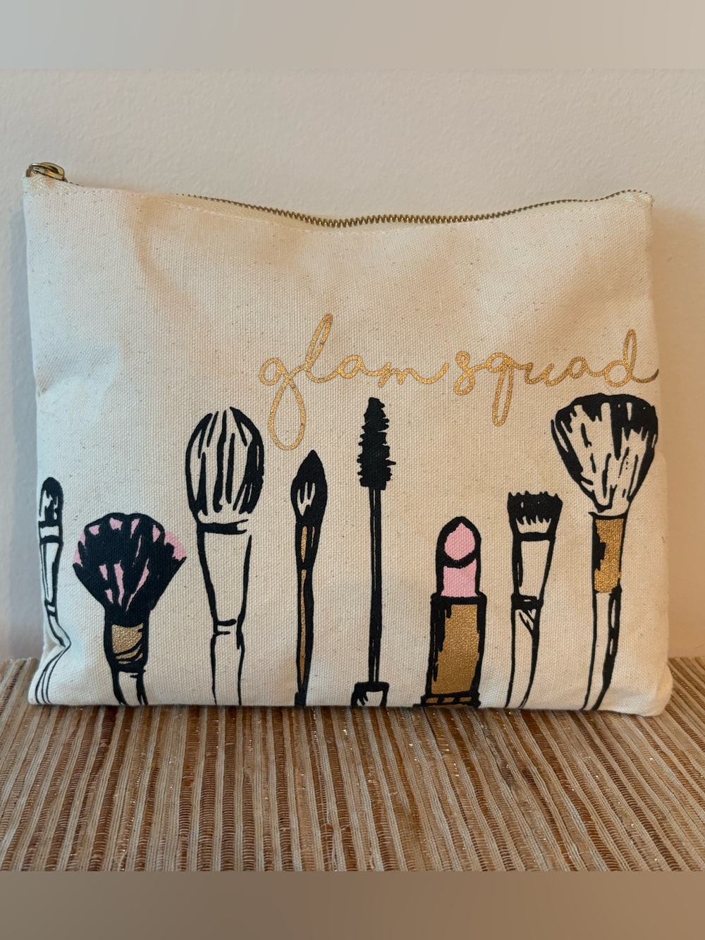 Glam Squad Canvas Makeup Bag